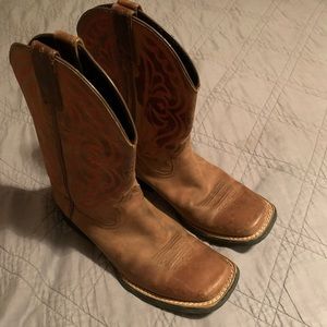 Youth Ariat Square Toe Cowboy Boots, Size 3